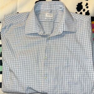Arrow Men's White and Black Grid Dress Shirt